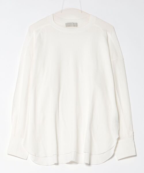 tシャツ ミニワッフル切り替えブラウス -手洗い可- レディース