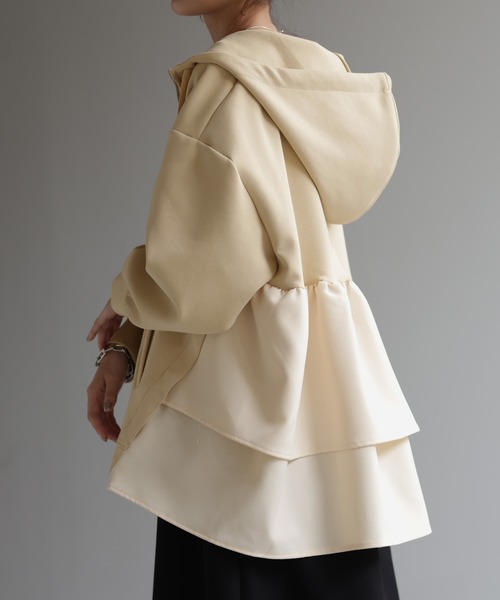 HUG.U（ハグユー） パーカー バックフリルパーカー レディース