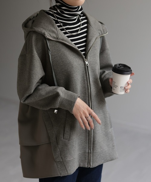 HUG.U（ハグユー） パーカー バックフリルパーカー レディース