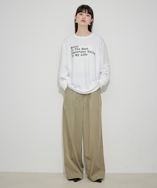 tシャツ 「TANG TANG  for ADAM ET ROPE'」別注 MUSIC L/S Tee レディース ADAM ET ROPE' tシャツ 「TANG TANG for ROPE'」別注 MUSIC L/S