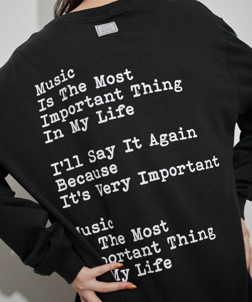 tシャツ 「TANG TANG  for ADAM ET ROPE'」別注 MUSIC L/S Tee レディース ADAM ET ROPE' tシャツ 「TANG TANG for ROPE'」別注 MUSIC L/S