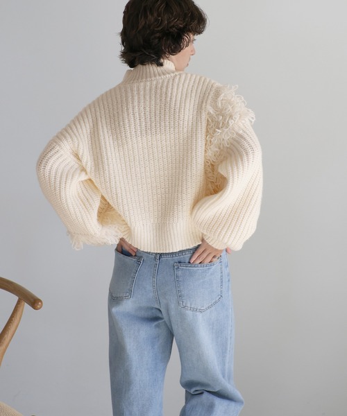 select MOCA（セレクトモカ） ニット セーター ループ切替フリンジ