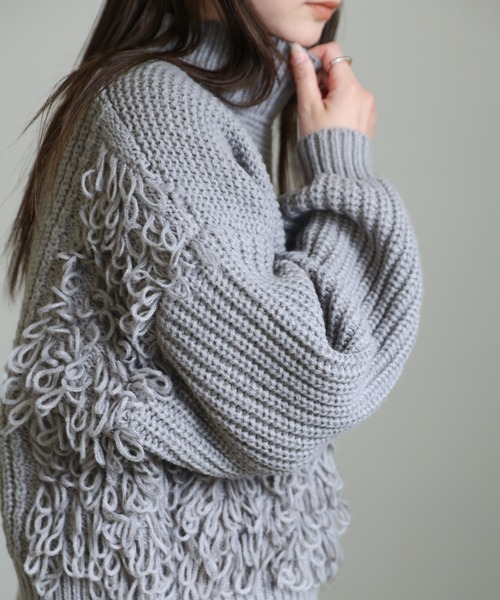 FLEN バルキーニット タグ付き 洗える】ウールカシミヤ カラーブロック バルキー ニット / 23区