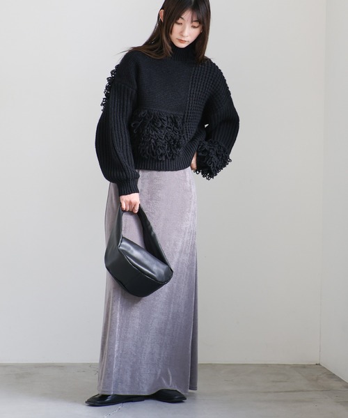 select MOCA（セレクトモカ） ニット セーター ループ切替フリンジ