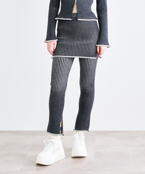 パンツ MIXニット スカートレイヤードパンツ レディース : ZOZOTOWN
