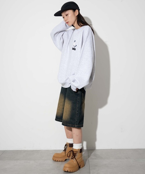 トレーナー スウェット 「VISION STREET WEAR」ビッグシルエット スタンドハーフジップ スウェットトレーナー / プルオーバー レディ VISION STREET WEAR トレーナー スウェット 「VISION WEAR