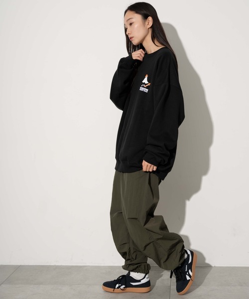 トレーナー スウェット 「VISION STREET WEAR」ビッグシルエット スタンドハーフジップ スウェットトレーナー / プルオーバー レディ VISION STREET WEAR トレーナー スウェット 「VISION WEAR