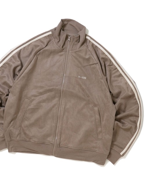 おしゃれスタ ジャージ faux suede track jacket/スウェードタッチ
