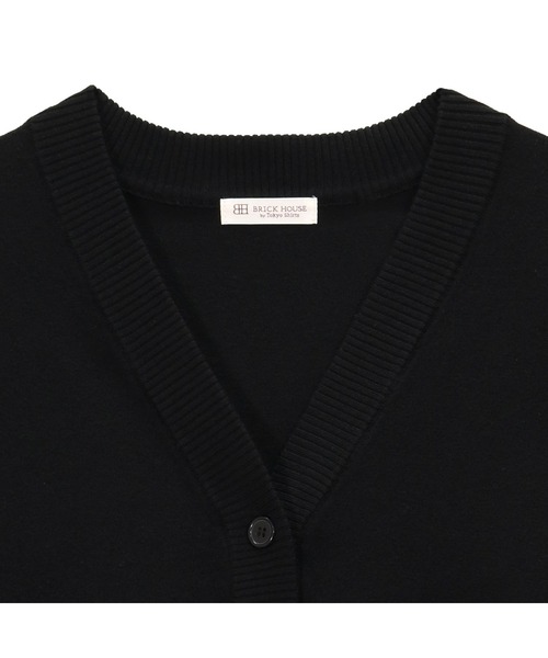 BRICK HOUSE by TOKYO SHIRT カーディガン 裾丸Vネックニット