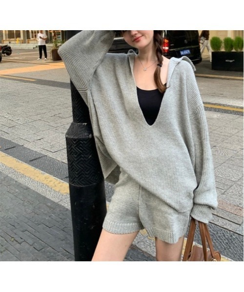 OMMOニットセットアップ ALMO セットアップ 「LAMPOON」スキッパーニットセットアップ