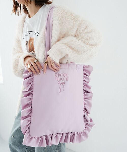 MAJESTIC LEGON（マジェスティックレゴン） トートバッグ サテンフリル