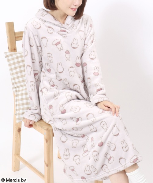 gelato pique ミッフィー パジャマワンピース Miffy（ミッフィー） ルームウェア 部屋着 キャラクターふわもこボア