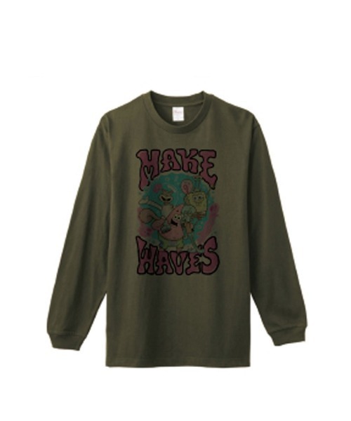 ご購入者様決定[スポンジボブ]ロンＴ 長袖Tシャツ 黒 トップス ルームウェア キャラクター Rendez-Vous（ランデブー） tシャツ 「 Sponge Bob 」 スポンジボブ