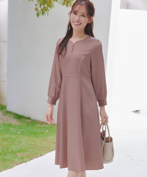 Tiaclasse ワンピース ハートネックくるみ釦ワンピース : ZOZOTOWN