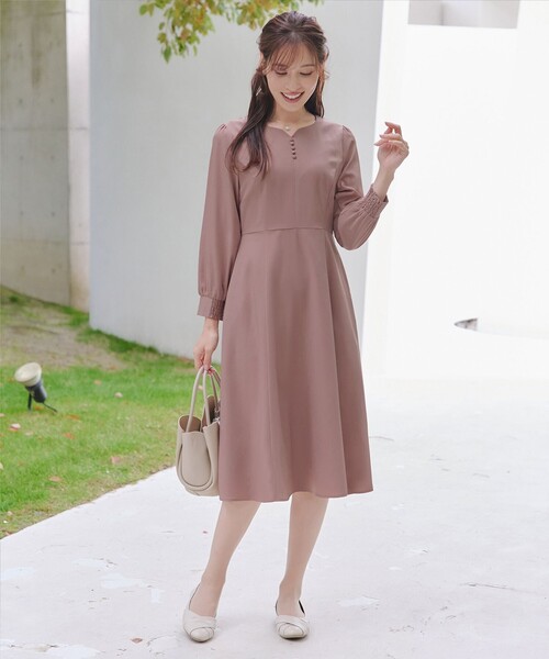 Tiaclasse ワンピース ハートネックくるみ釦ワンピース : ZOZOTOWN