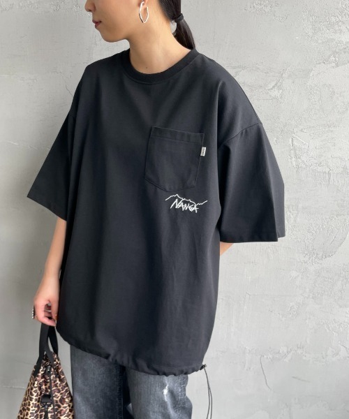 NANGA（ナンガ） tシャツ 別注 ルーズフィット ドローコードポケットT