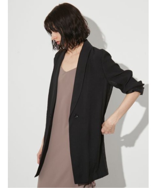 サテン ルーズジャケット S〜L styling/ ジャケット テーラードジャケット バックサテン