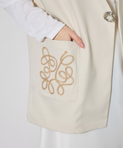 &. NOSTALGIA ベスト ジレ 「ZOZO限定」ブローチ付きコード刺繍