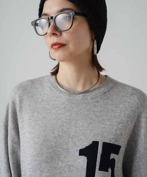 「LOUNGEDRESS」 ニットワンピース FREE ネイビー レディース_画像9