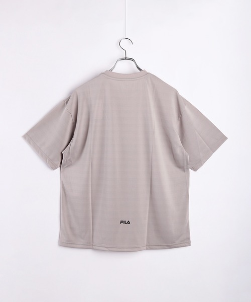 FILA tシャツ ジャガードメッシュ ワンポイント 無地 半袖T