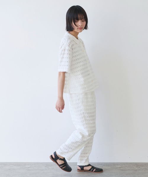 bulle de savon Lace×tulle frill ベスト　ホワイト bulle de savon（ビュルデサボン）の「Lace×tulle frill ベスト