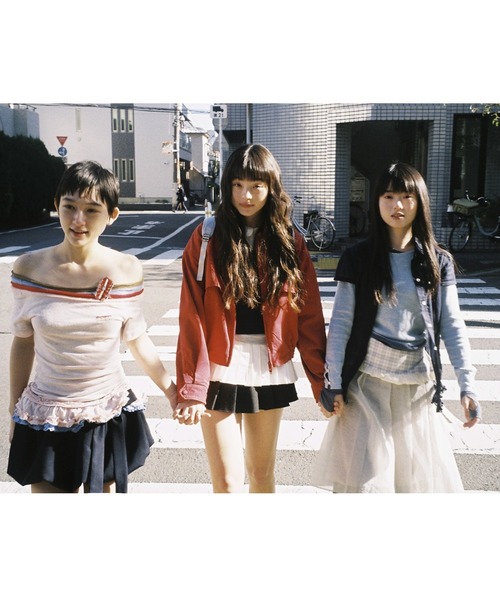 tシャツ ダブルドッキングオフショルフリルトップス DT0712「Moromoro2」「2025SS」 レディース Moromoro tシャツ ダブルドッキングオフショルフリルトップス