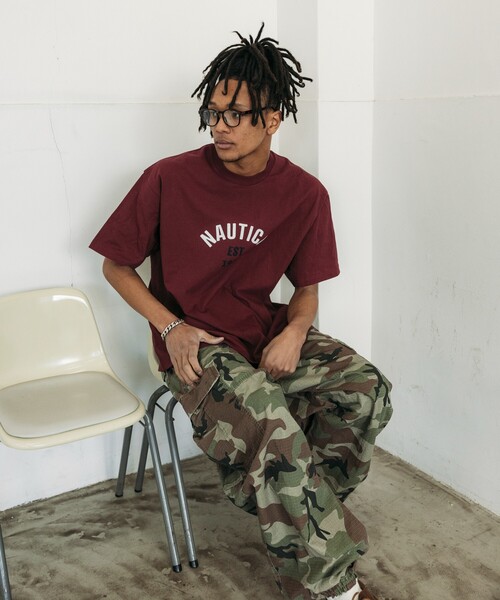 値下げ中】NAUTICA トゥーヘヴィー アーチロゴショートスリーブTシャツ 緑