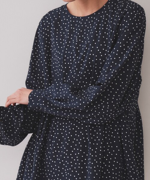 ダックス です★美品★ドットプリント2wayブラウス OPAQUE.CLIP ブラウス シャツ ドットプリントタックブラウス