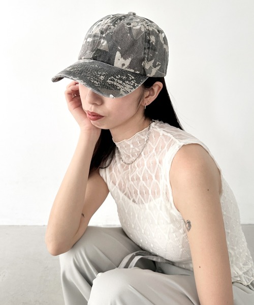レディースキャップ 14+ キャップ 帽子 ラメ入りサイド刺繍入りキャップ レディース