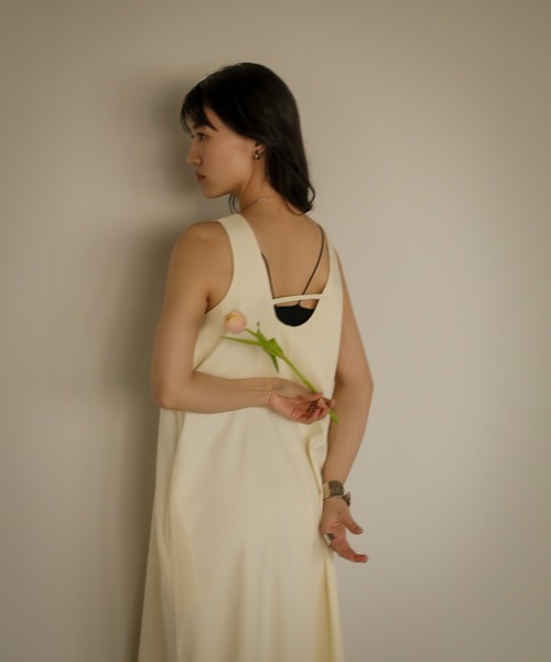 ENC ワンピース back open A line long one piece / バックオープンA