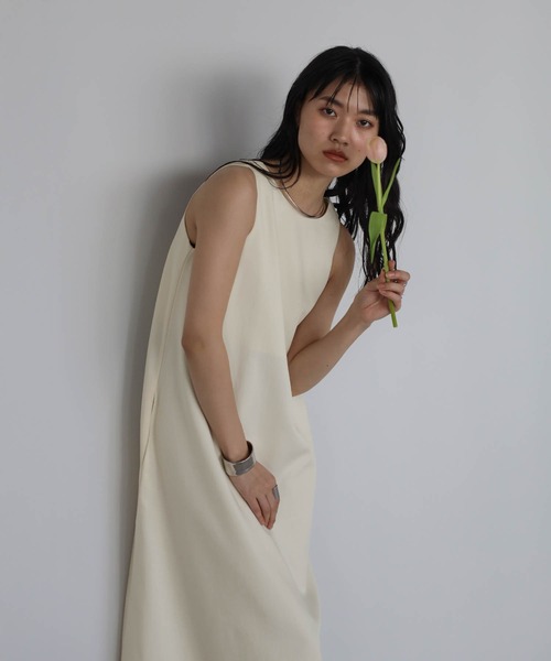 ENC ワンピース back open A line long one piece / バックオープンA