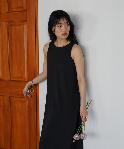 ENC ワンピース back open A line long one piece / バックオープンA