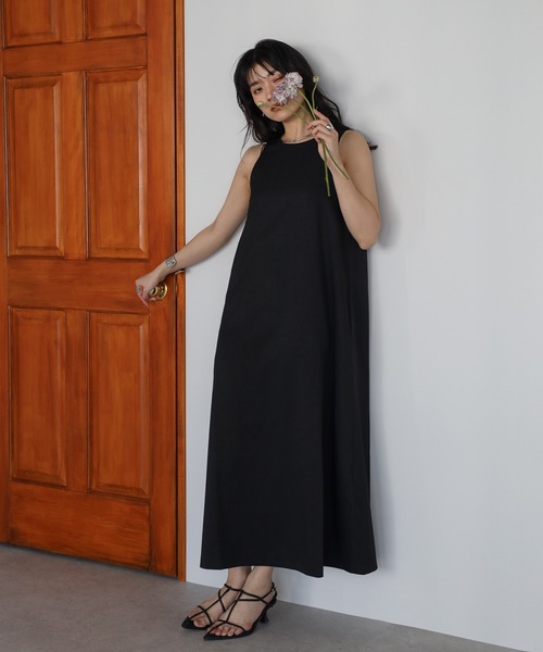 ENC ワンピース back open A line long one piece / バックオープンA