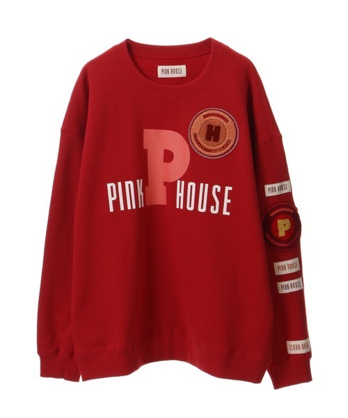 「PINK HOUSE」 スウェットカットソー フリー レッド レディース