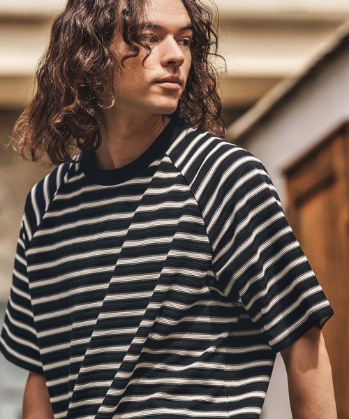 CAMBIO（カンビオ） tシャツ mt9663-ボーダースピンドルTシャツ メンズ