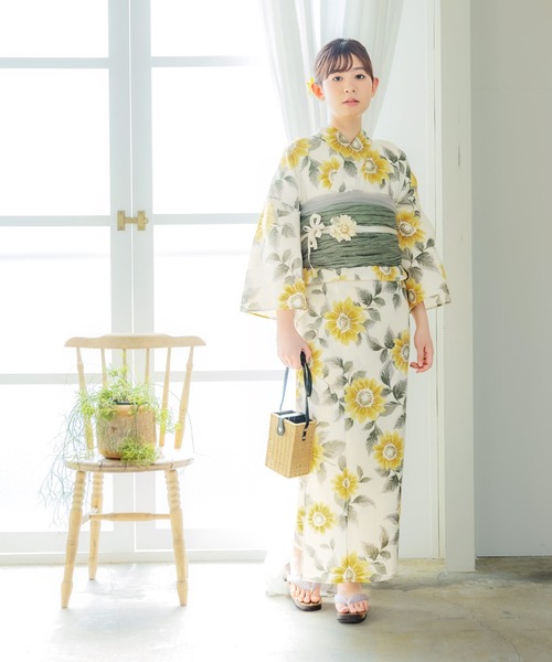 コメント リンク先の作り帯 付き◆◆ノーしわ◆変わり織り菊古典絞り風黒浴衣◆ コメント リンク先の作り帯 付き◇◇ノーしわ◇変わり織り菊古典