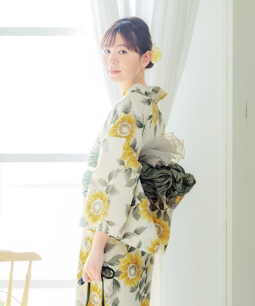 コメント リンク先の作り帯 付き◆◆ノーしわ◆変わり織り菊古典絞り風黒浴衣◆ コメント リンク先の作り帯 付き◇◇ノーしわ◇変わり織り菊古典