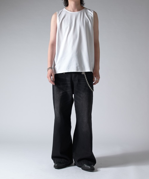 CHRONOIZM サンドグラス タンクトップ XL CRONOS STRETCH FRIES TANKTOP【BLACK】