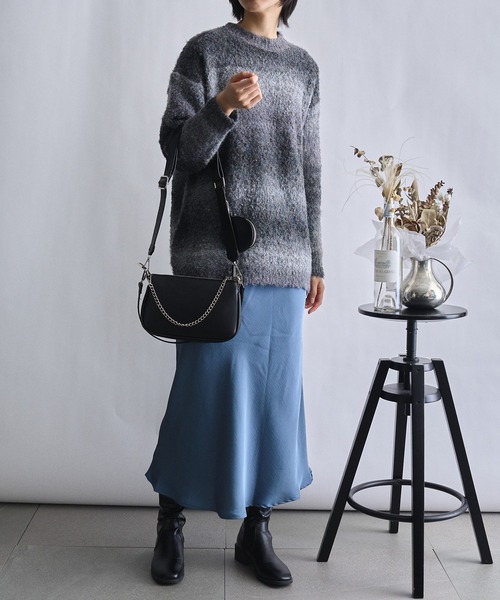 「SETUP7」 「MAISON BREEZE」長袖ニット FREE ブルー レディース_画像2