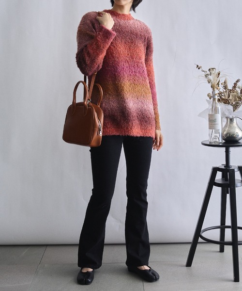 「SETUP7」 「MAISON BREEZE」長袖ニット FREE ブルー レディース_画像4