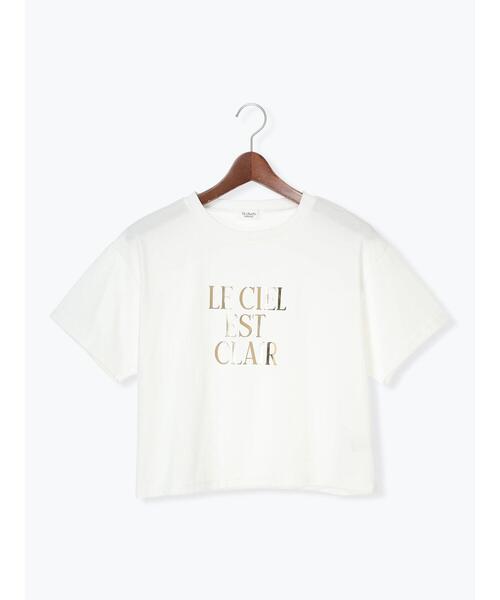 tシャツ 「WEB限定」 箔プリントロゴTEE レディース SHIPS tシャツ 「WEB限定」「手洗い可能」フラワー 箔 プリント