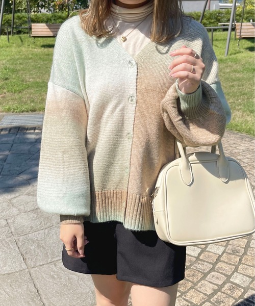 「apres jour」 ニットカーディガン X-LARGE ピンク系その他 レディース_画像3