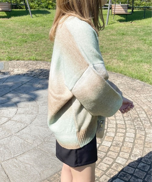 「apres jour」 ニットカーディガン X-LARGE ピンク系その他 レディース_画像4