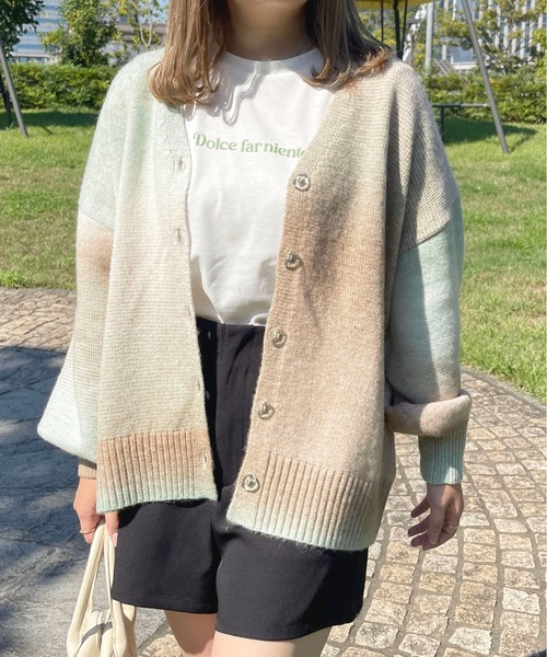 「apres jour」 ニットカーディガン X-LARGE ピンク系その他 レディース_画像8