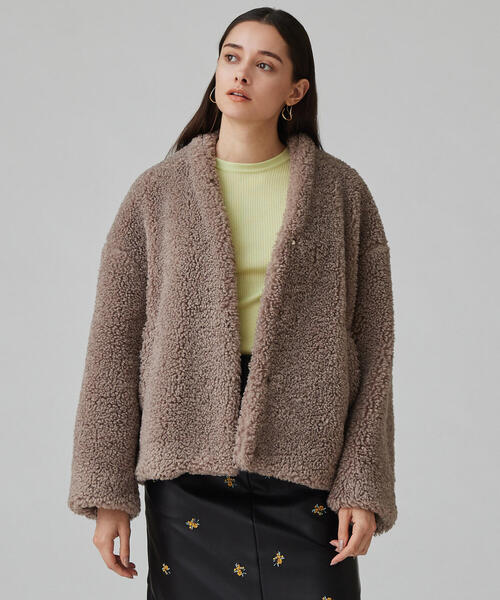 Ballsey ベージュ ノーカラージャケット Ballsey（ボールジィ） ノーカラージャケット 36 ベージュ系その他