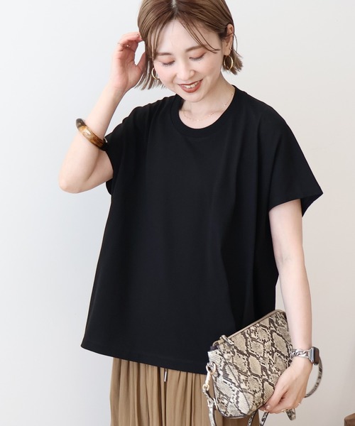 tシャツ リボンフレンチスリーブプルオーバー レディース p24440-0000.jpg