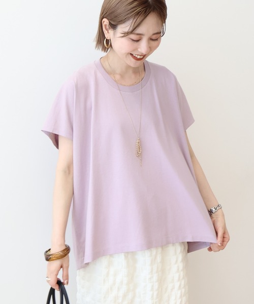tシャツ フレンチスリーププルオーバー レディース AMERICAN HOLIC tシャツ フレンチスリーブ後切替プルオーバー
