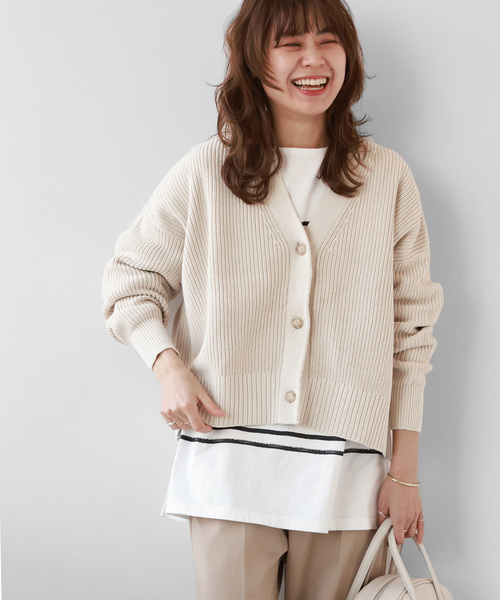 「JOURNAL STANDARD relume」 ニットカーディガン FREE ベージュ レディース