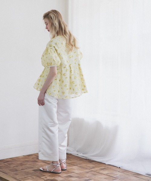 MERAKI ブラウス シャツ フラワーボックスプリーツブラウス レディース