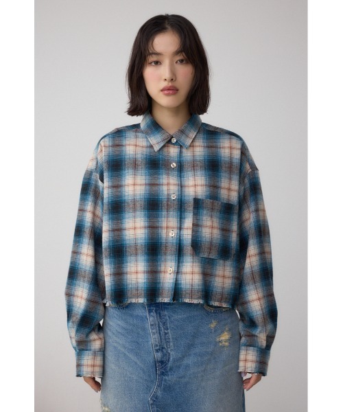 moussy　フリルチェックシャツ AZUL BY MOUSSY | 【着丈バリエ】アソートフリンジチェックシャツ